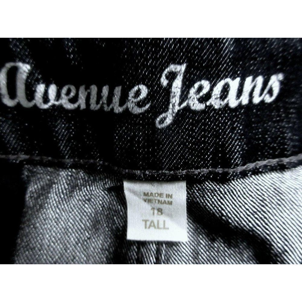 Avenue Black Ankle Jeans Sz 18 Cotton Stretch Flat Front Back Pockets - Picture 5 of 6